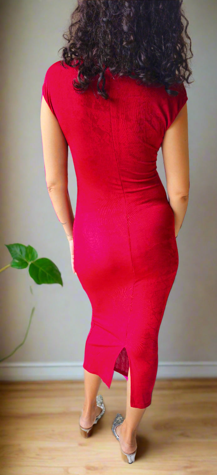 asymmetric ruched long dress