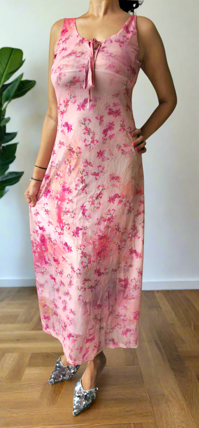 floral pink gown