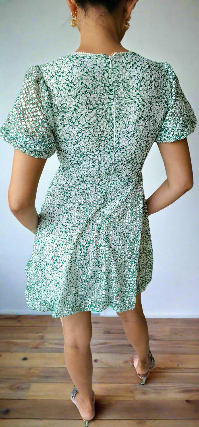 green pearl short dress