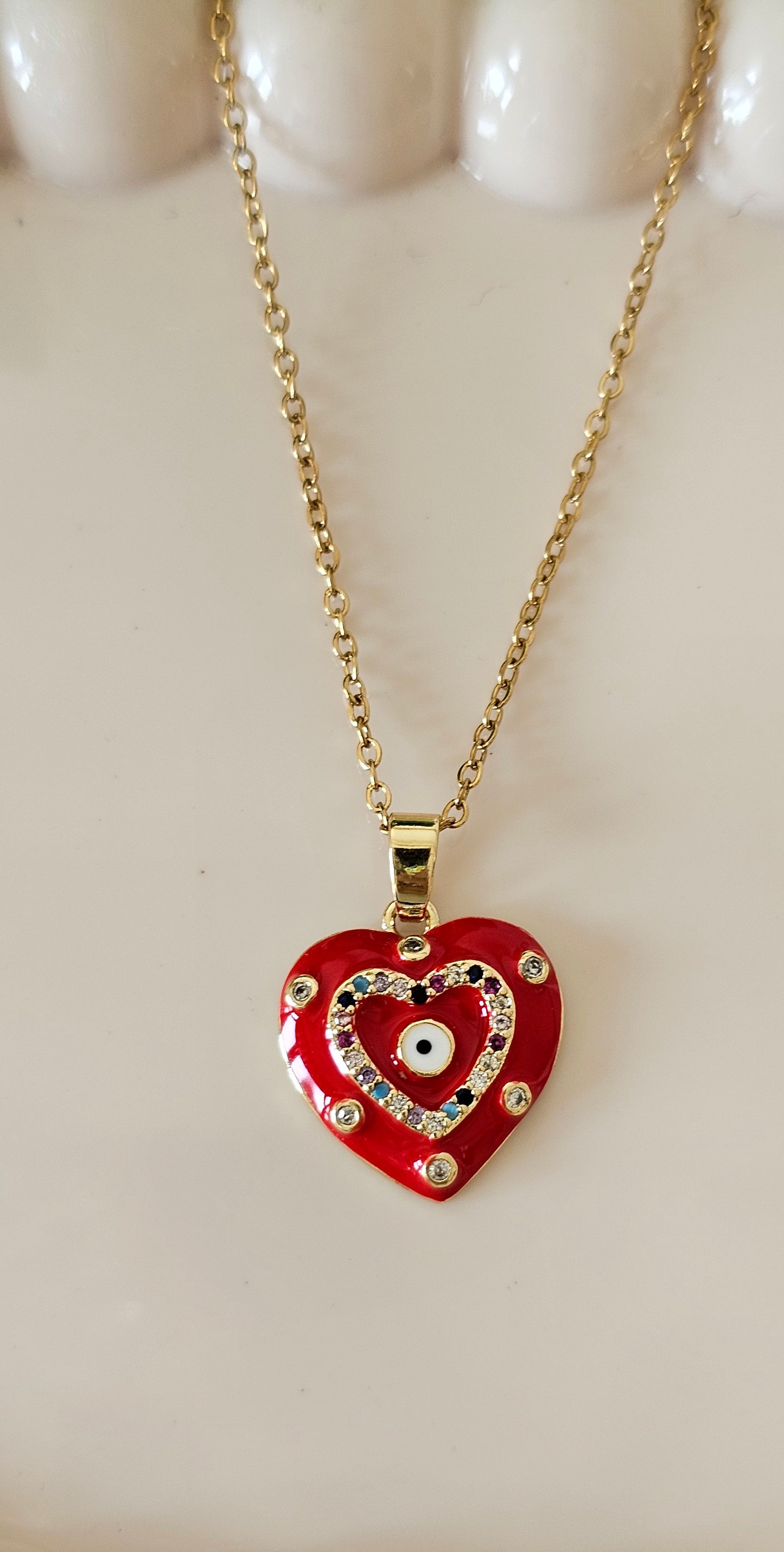 red heart necklace