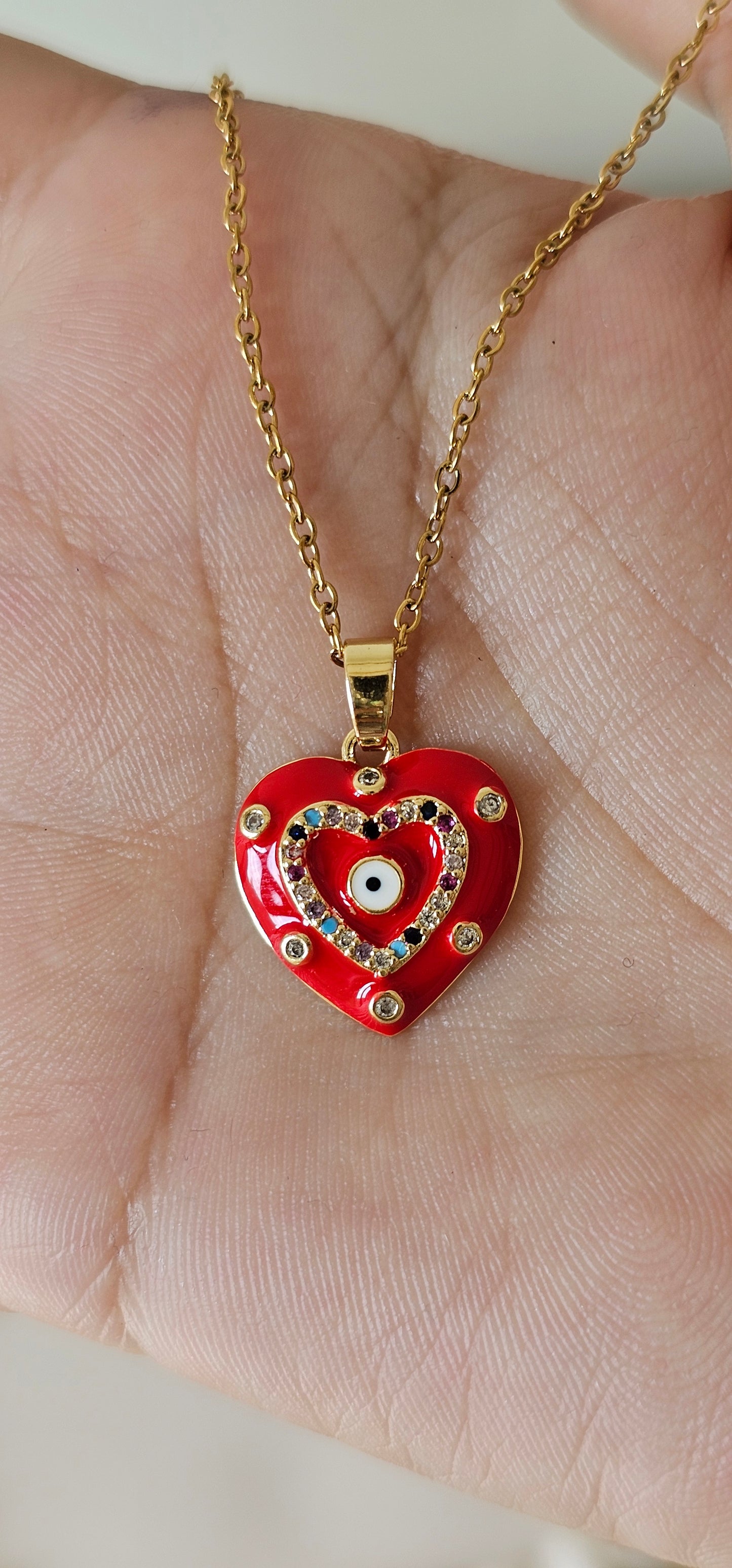 red heart necklace