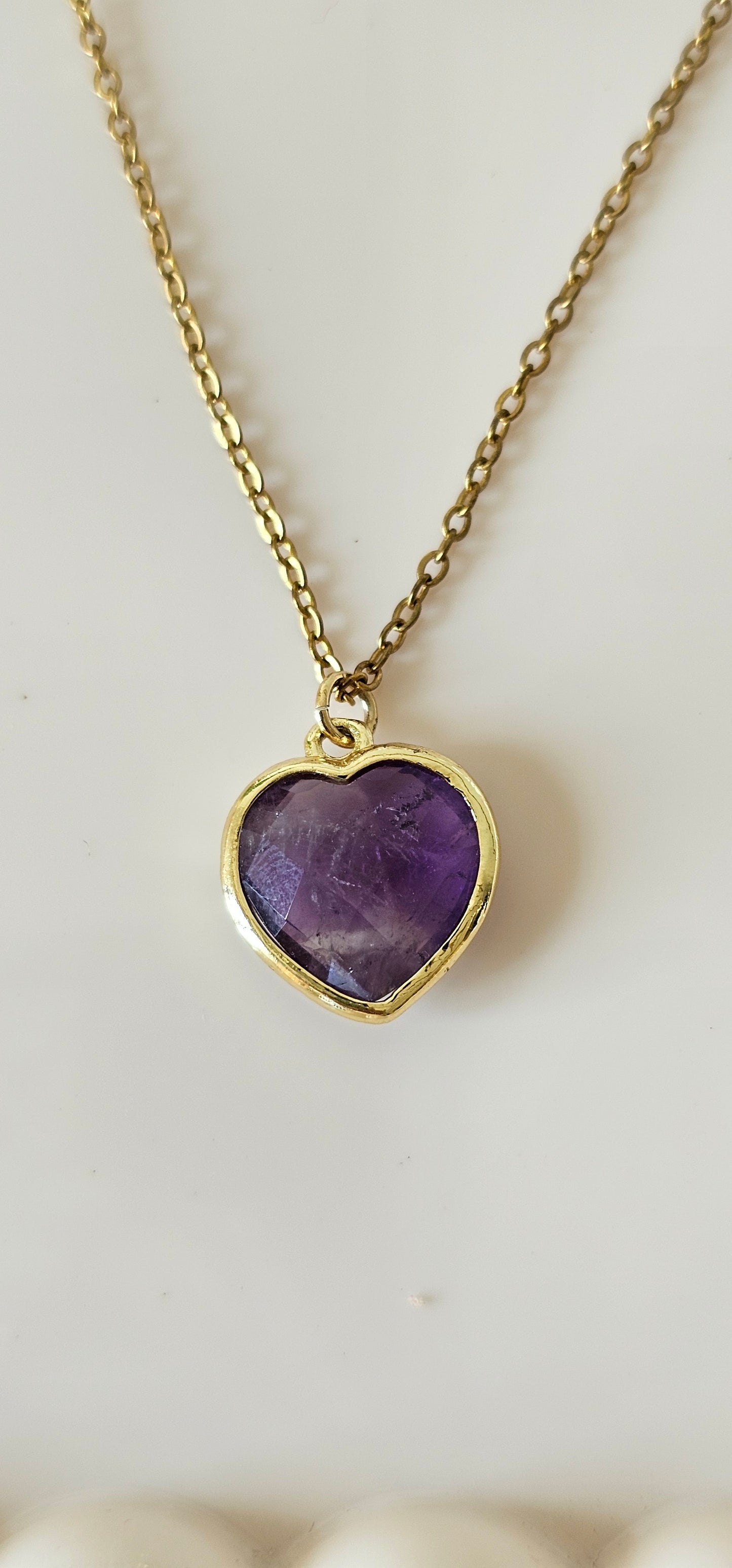 Amythest heart necklace