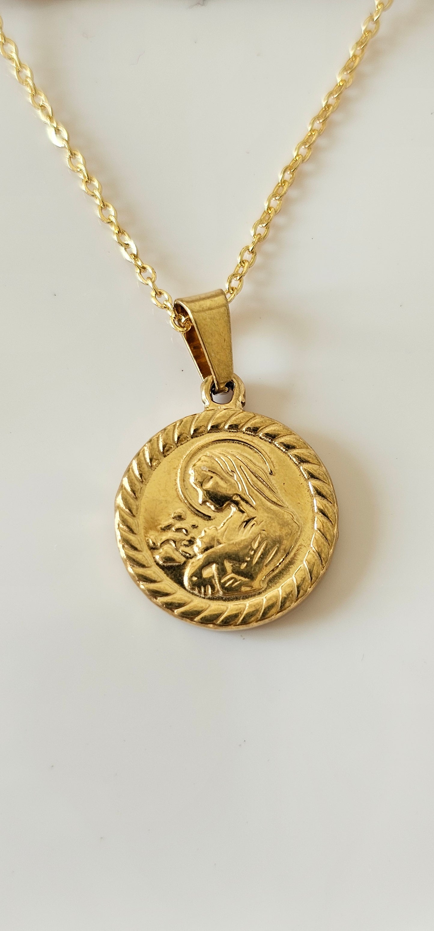 cross mother mary necklace