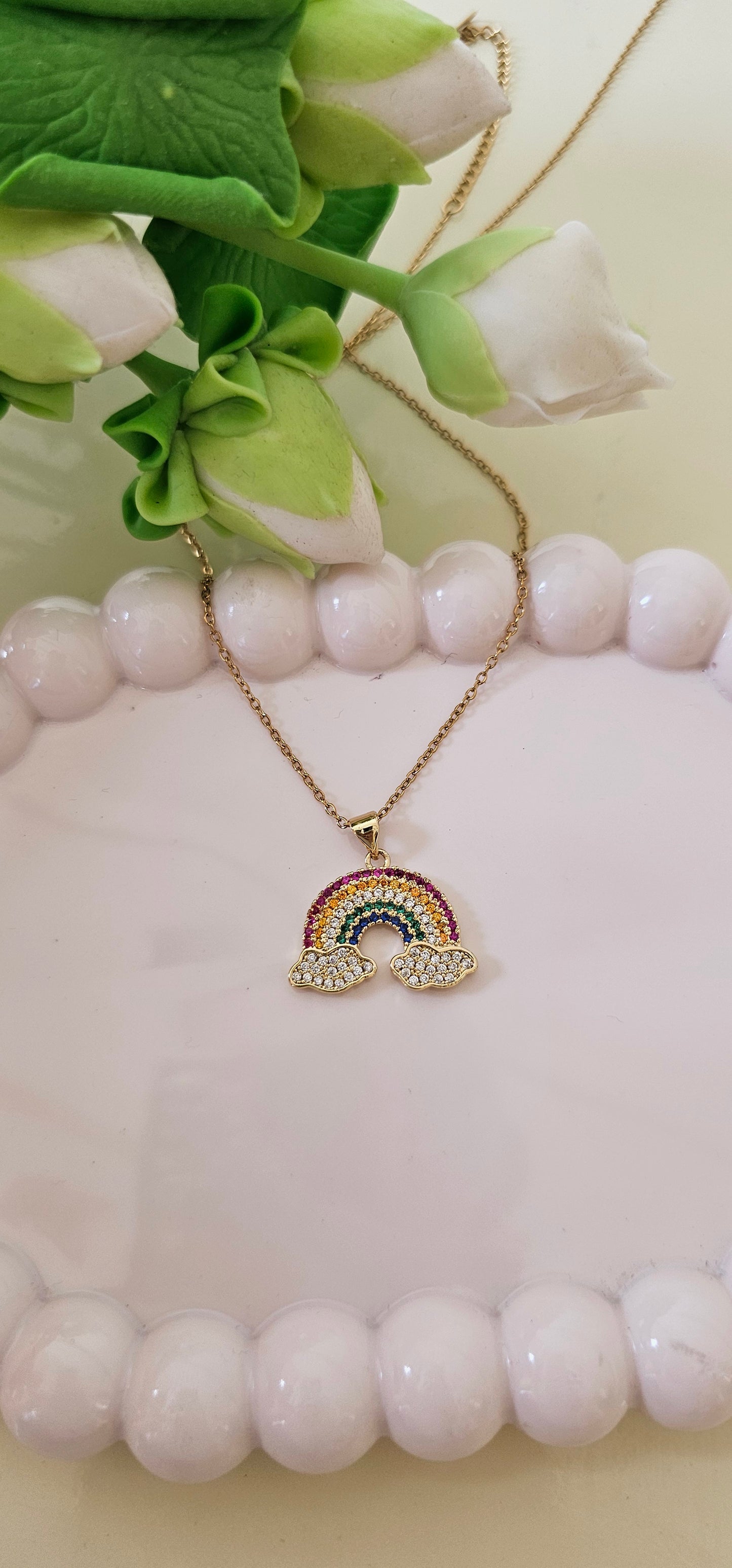 stonework rainbow necklace