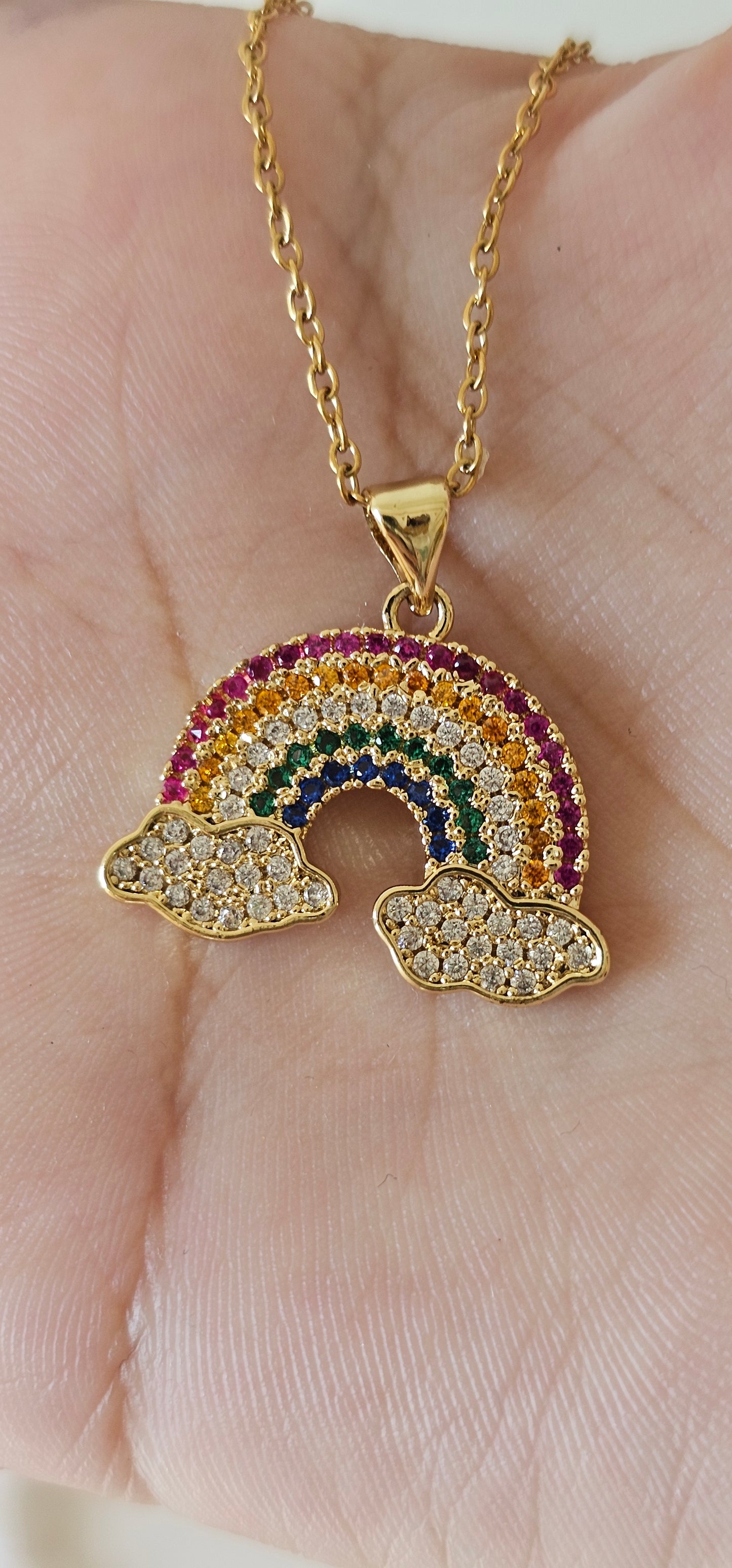 stonework rainbow necklace