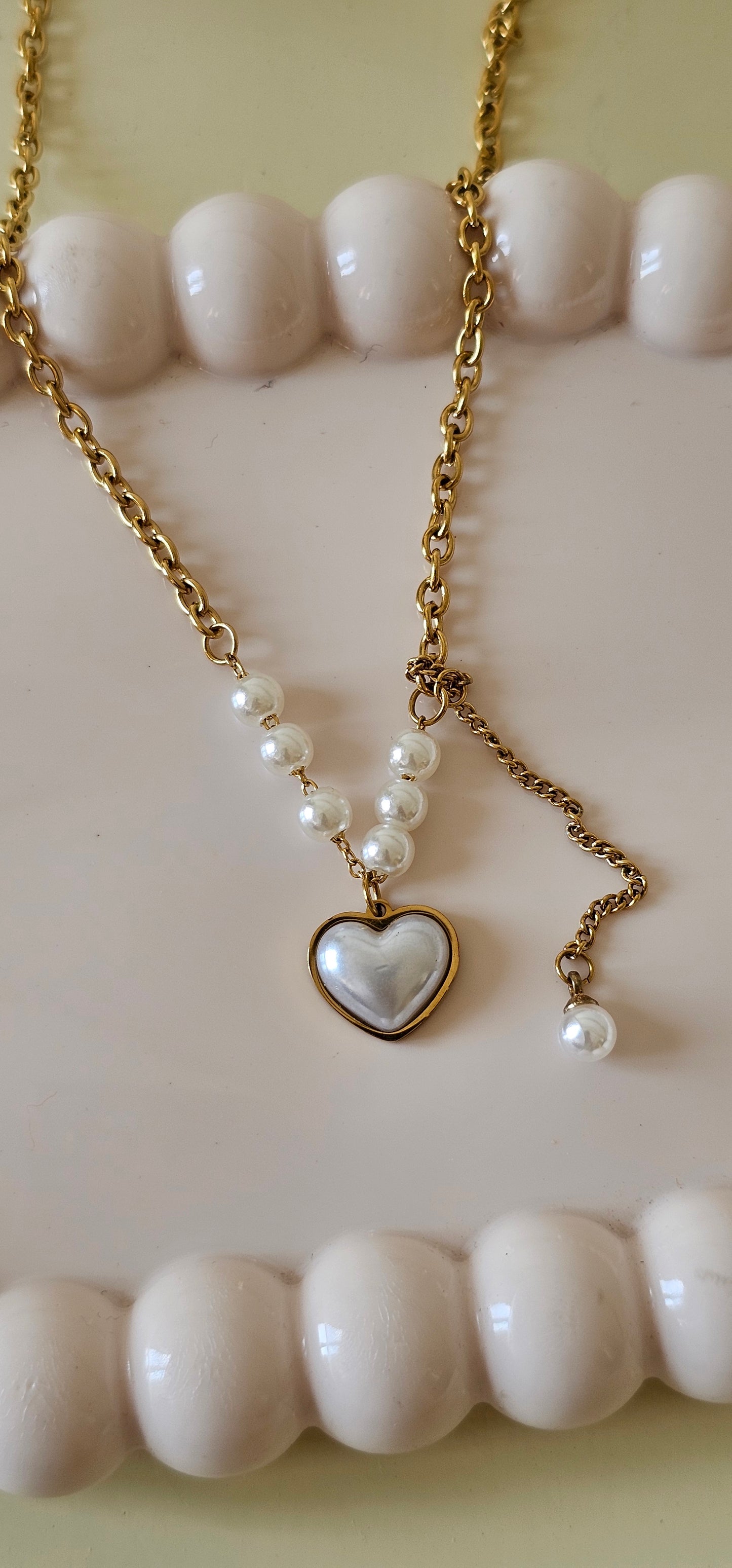 pearl heart necklace