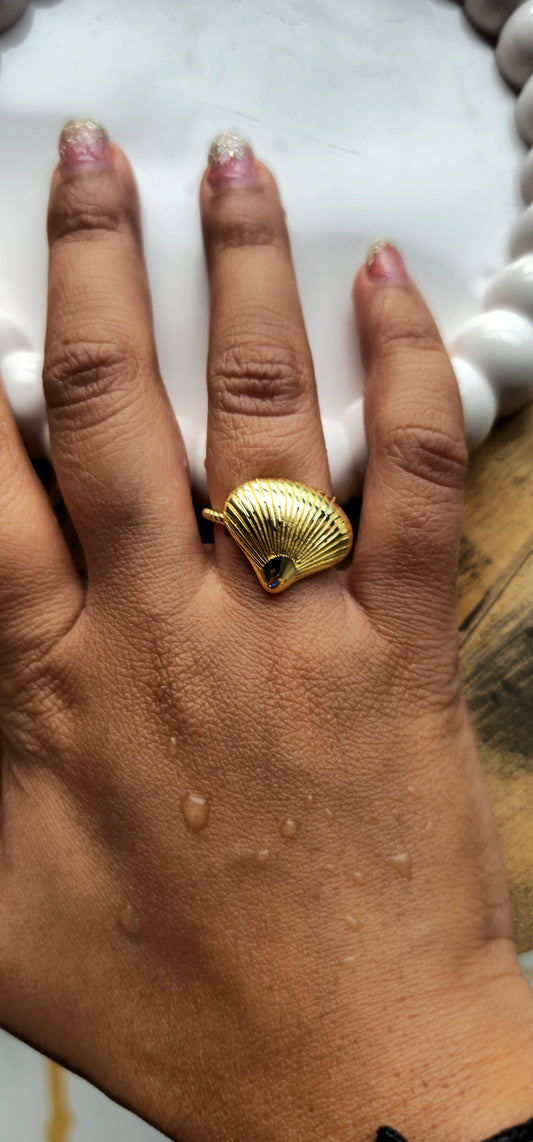 golden shell ring
