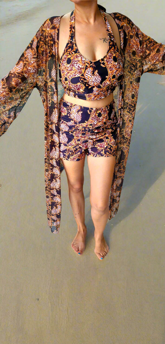 3 piece leopard swimsuit