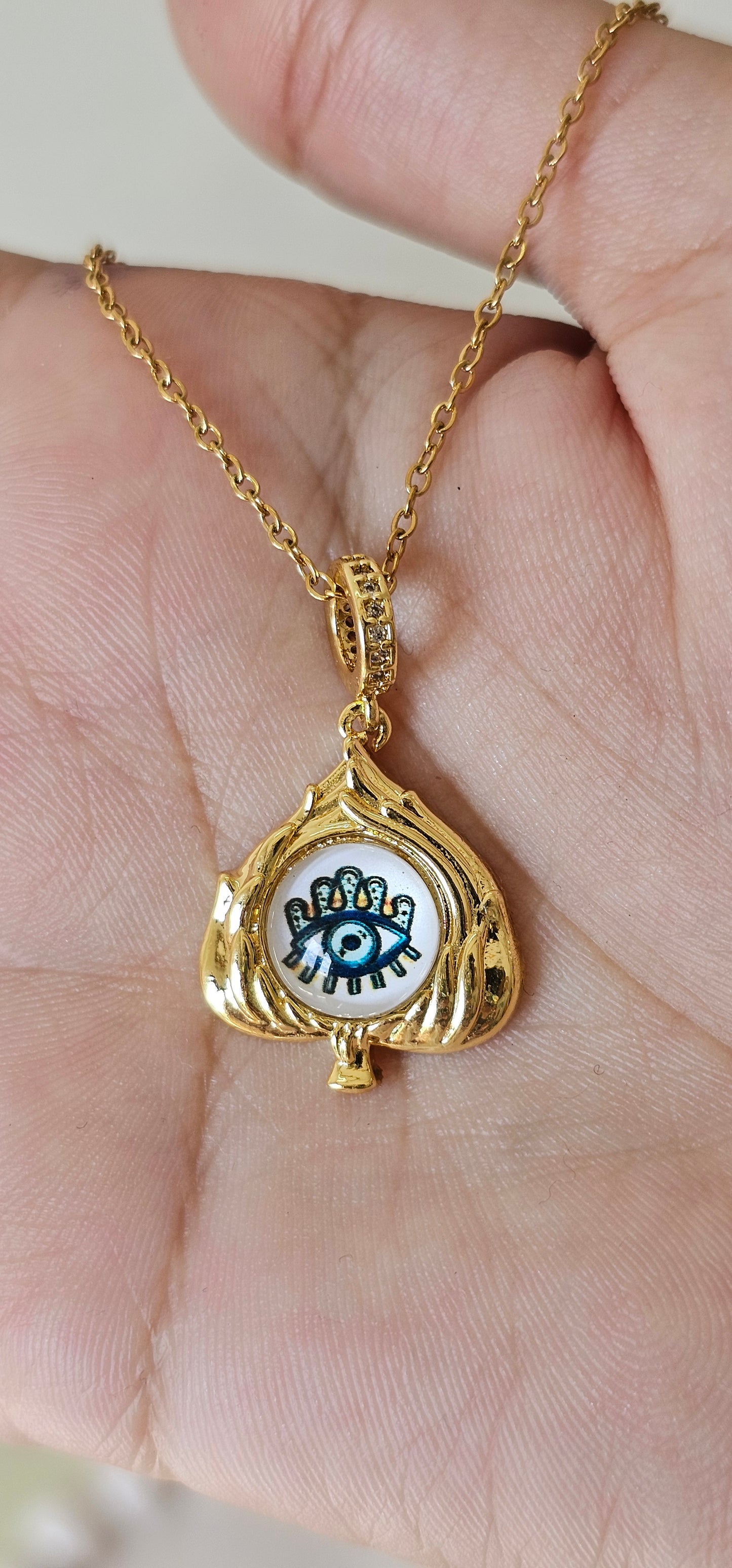 tear drop evil eye necklace